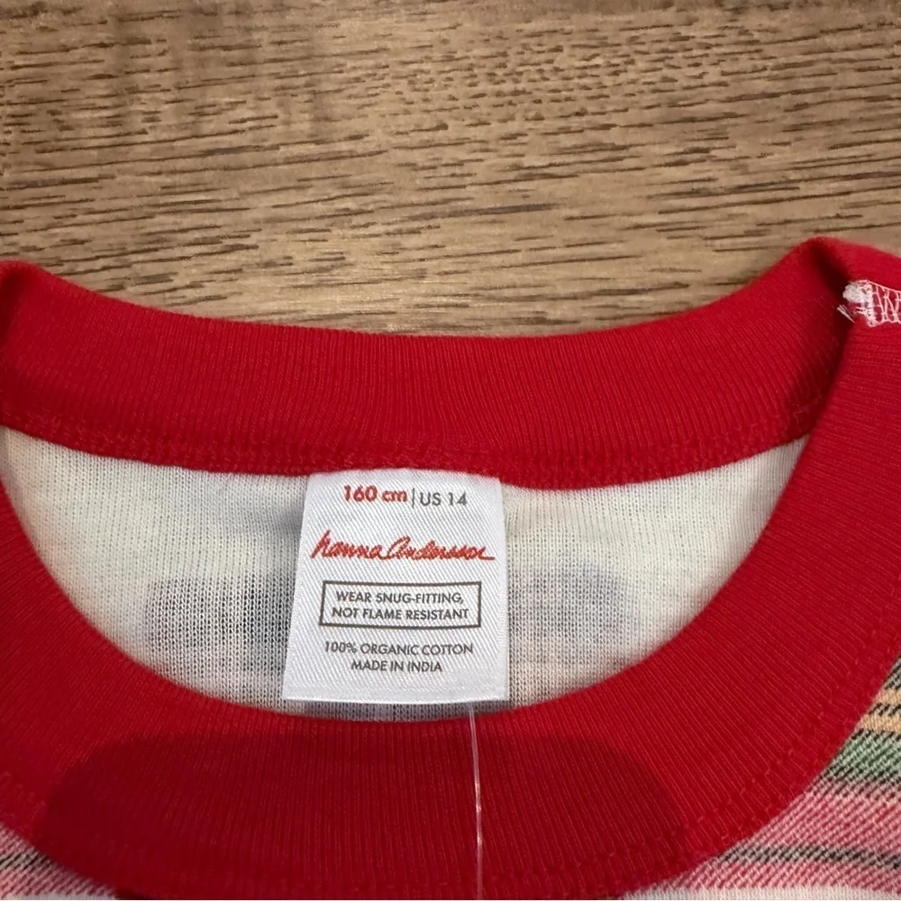 Boys Girls HANNA ANDERSSON Set Pajamas 14 Red PLAID Long Sleeve Holiday Family